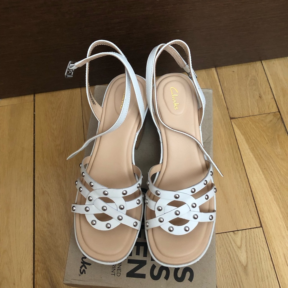 Clarks White Sandals for Women. Bought last pair. Floor sample